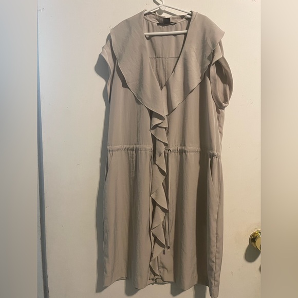 Armani Exchange Brown Midi Sundress with Flutter Sleeves‎ - Picture 1 of 4